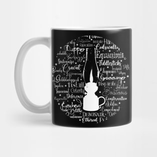 Victorian Gas Lamp Old Words in Light Font Mug